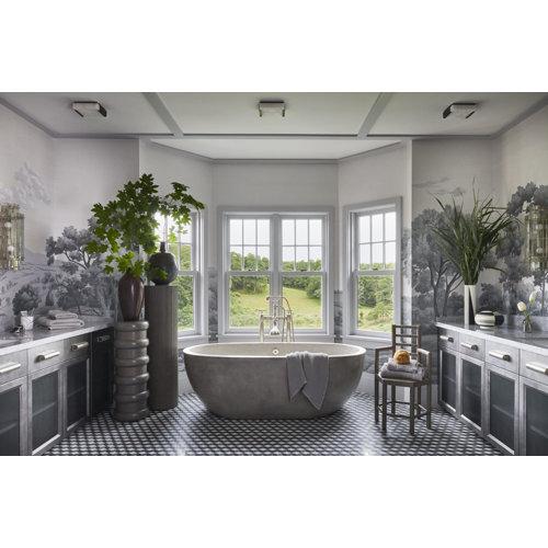 Native Trails Avalon NativeStone Freestanding Soaking Cement Bathtub